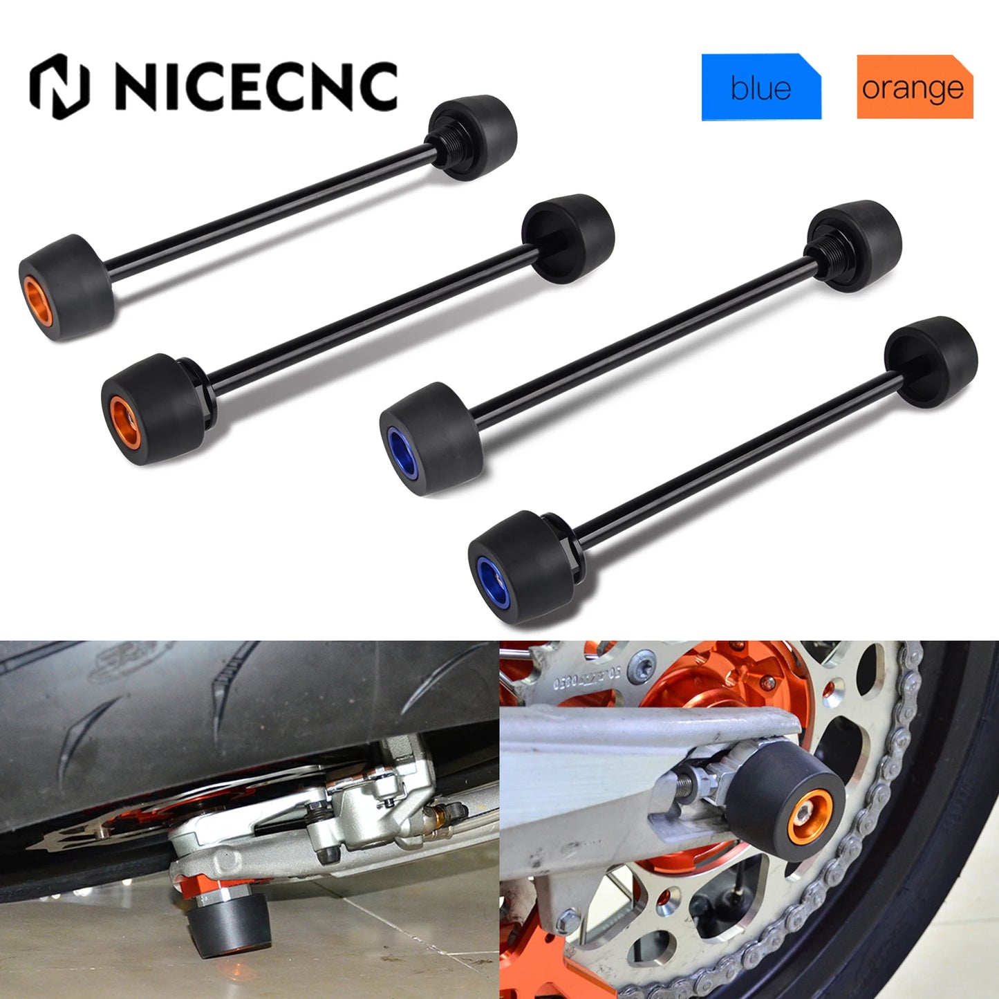 Front Rear Wheel Axle Fork Crash Sliders Protector for KTM 690 Duke/R 690 SMC/R 690 Supermoto/R Husqvarna 701 Supermoto VITPILEN