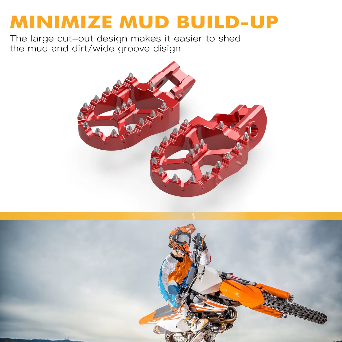 for Gasgas EC250 EC300 EC EX 250 300 ECF EXF MCF 250 350 450 MC125 MC250 2021 2021 2023 57Mm Foot Peg Footrest Pedals