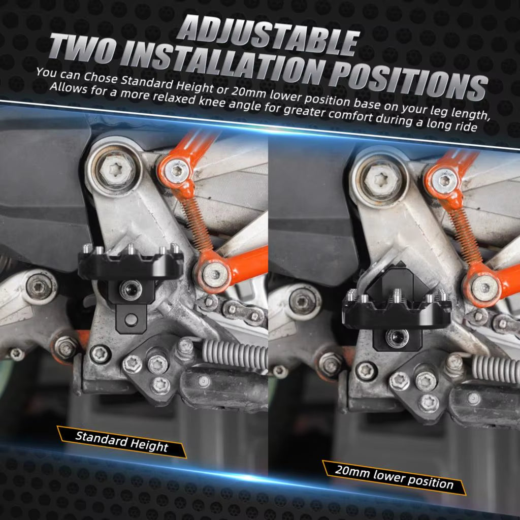 For KTM 690 Enduro R SMC R 2008-2024 Footrest Footpegs Lower 20Mm 790 890 Adventure/R 950 990 1050 1090 ADV 1290 Adventure R S T