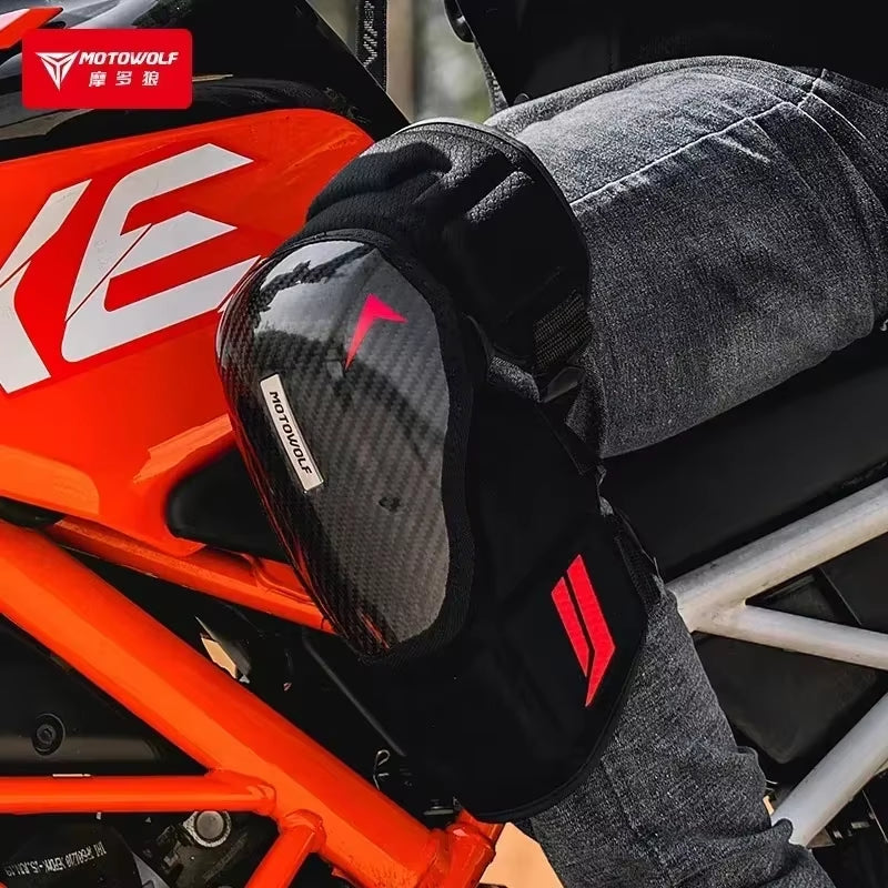 CE Level-1 Motocross Knee Pads Motorcyclist Knee Protector Carbon Fiber MTB Knee Shin Guard Motorcycle Accessories