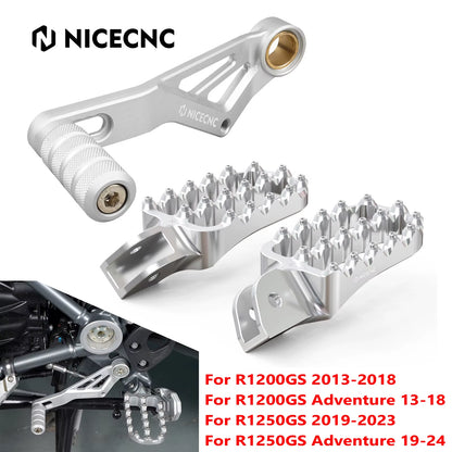 Footpegs and Gear Shifter Brake Pedal Step Tip for BMW R1200GS/Adventure (2013-2018) and R1250GS/R1250GS Adventure (2019-2024)