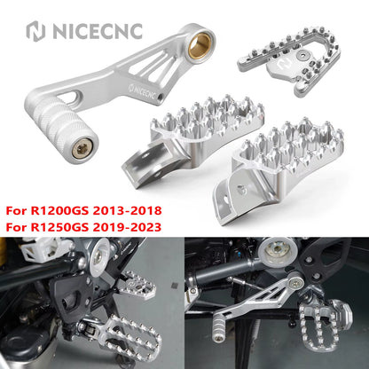 Footpegs and Gear Shifter Brake Pedal Step Tip for BMW R1200GS/Adventure (2013-2018) and R1250GS/R1250GS Adventure (2019-2024)