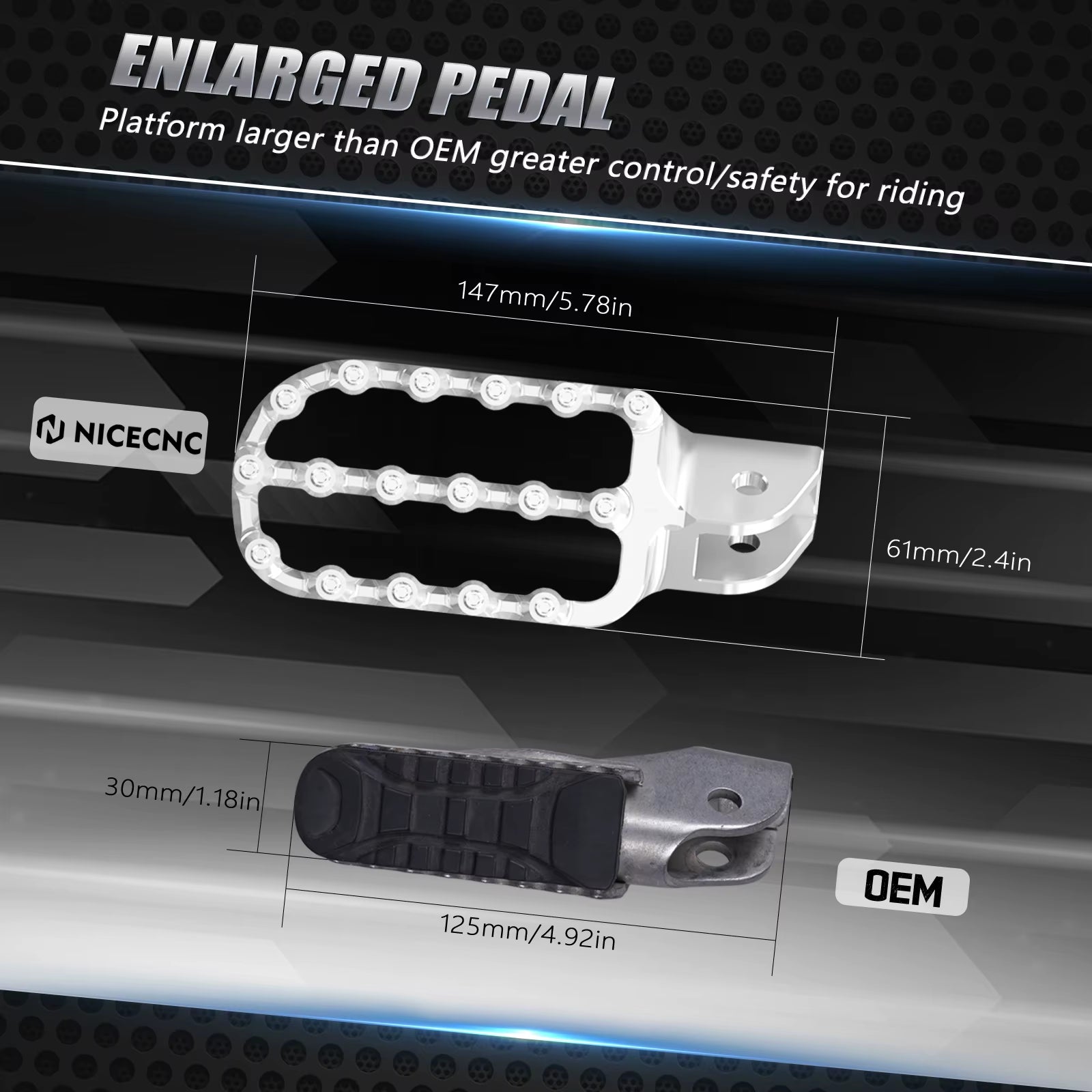 Footpegs and Gear Shifter Brake Pedal Step Tip for BMW R1200GS/Adventure (2013-2018) and R1250GS/R1250GS Adventure (2019-2024)