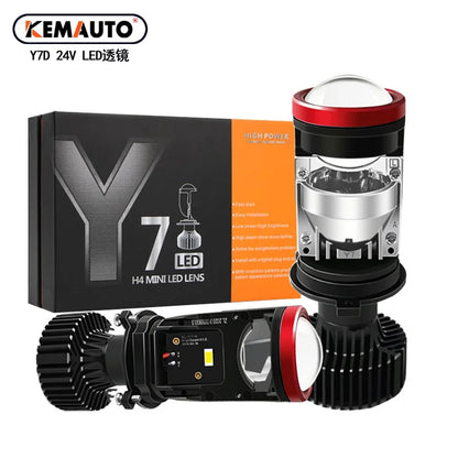 High-Quality Y7D H4 Mini Projector LED Laser Headlight Bulbs - 6000K 45W Bi Compatible Projector Lens