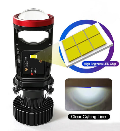 High-Quality Y7D H4 Mini Projector LED Laser Headlight Bulbs - 6000K 45W Bi Compatible Projector Lens