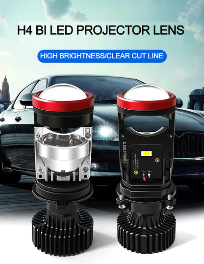 High-Quality Y7D H4 Mini Projector LED Laser Headlight Bulbs - 6000K 45W Bi Compatible Projector Lens
