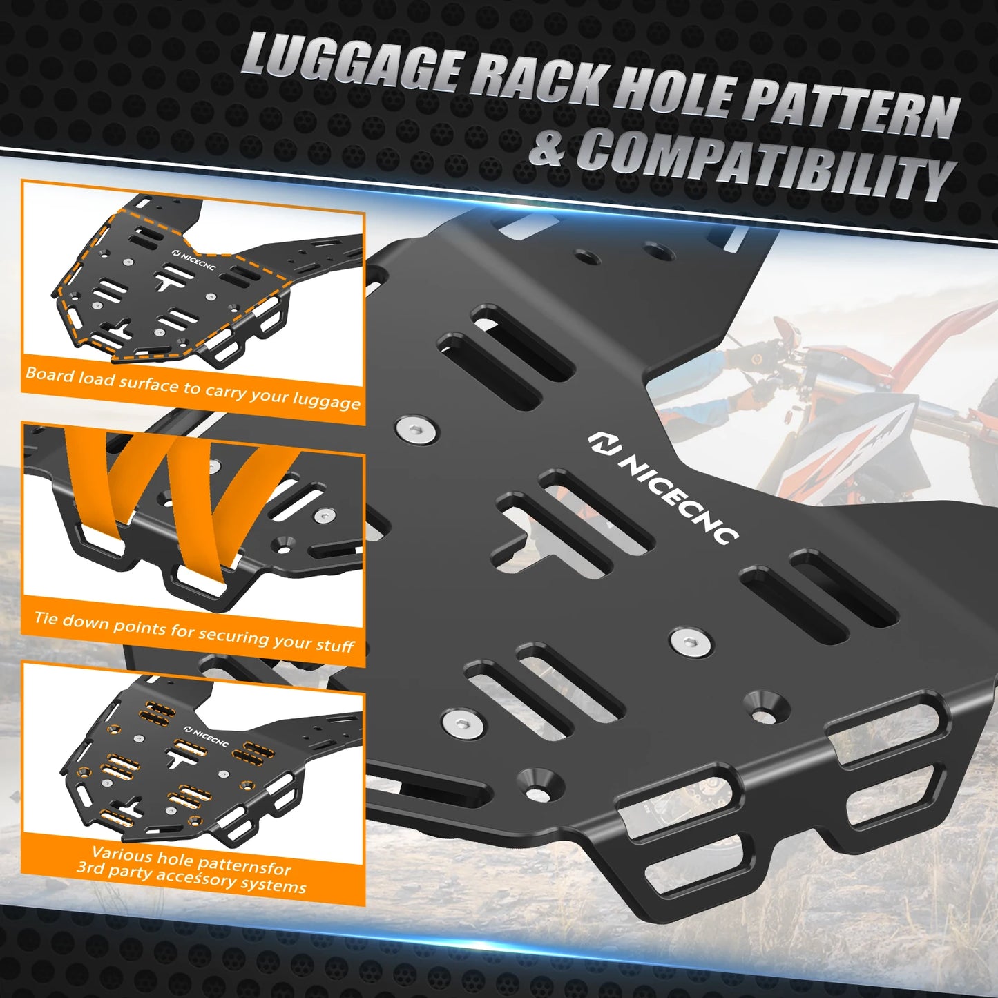 for KTM 690 Enduro R 2019-2023 Gasgas ES/SM 700 2022-2023 Motorcycle Rear Luggage Rack Cargo Rack Rack-Less Bags