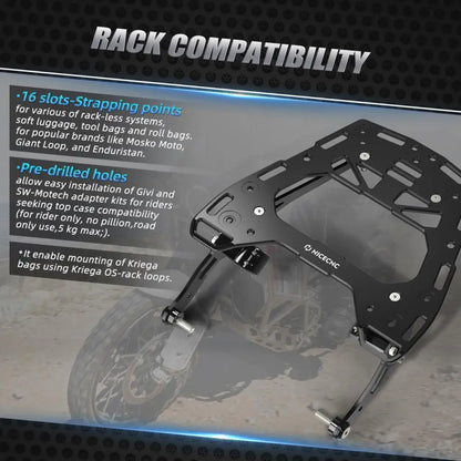 Motorcycle Rear Top Luggage Bag Rack Stainless Steel Support Bracket for Ducati Desertx Desert X 2022-2024 2023