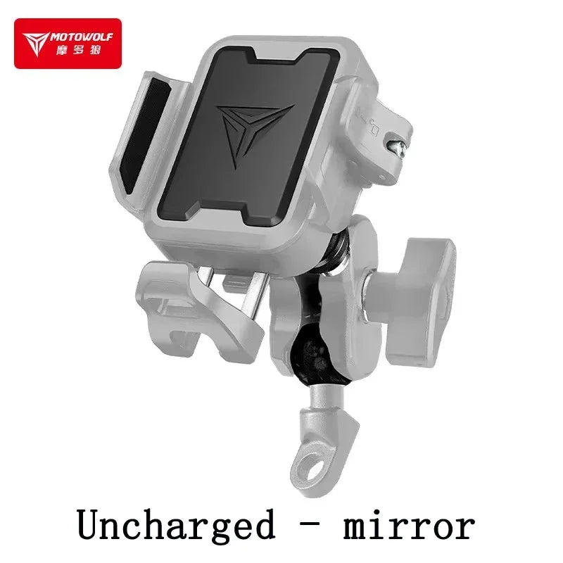 MOTOWOLF Motorcycle Riding Shock-Absorbing Phone Holder Type-C Charger Adjustable Anti-Theft Quick Release Navigation Bracket