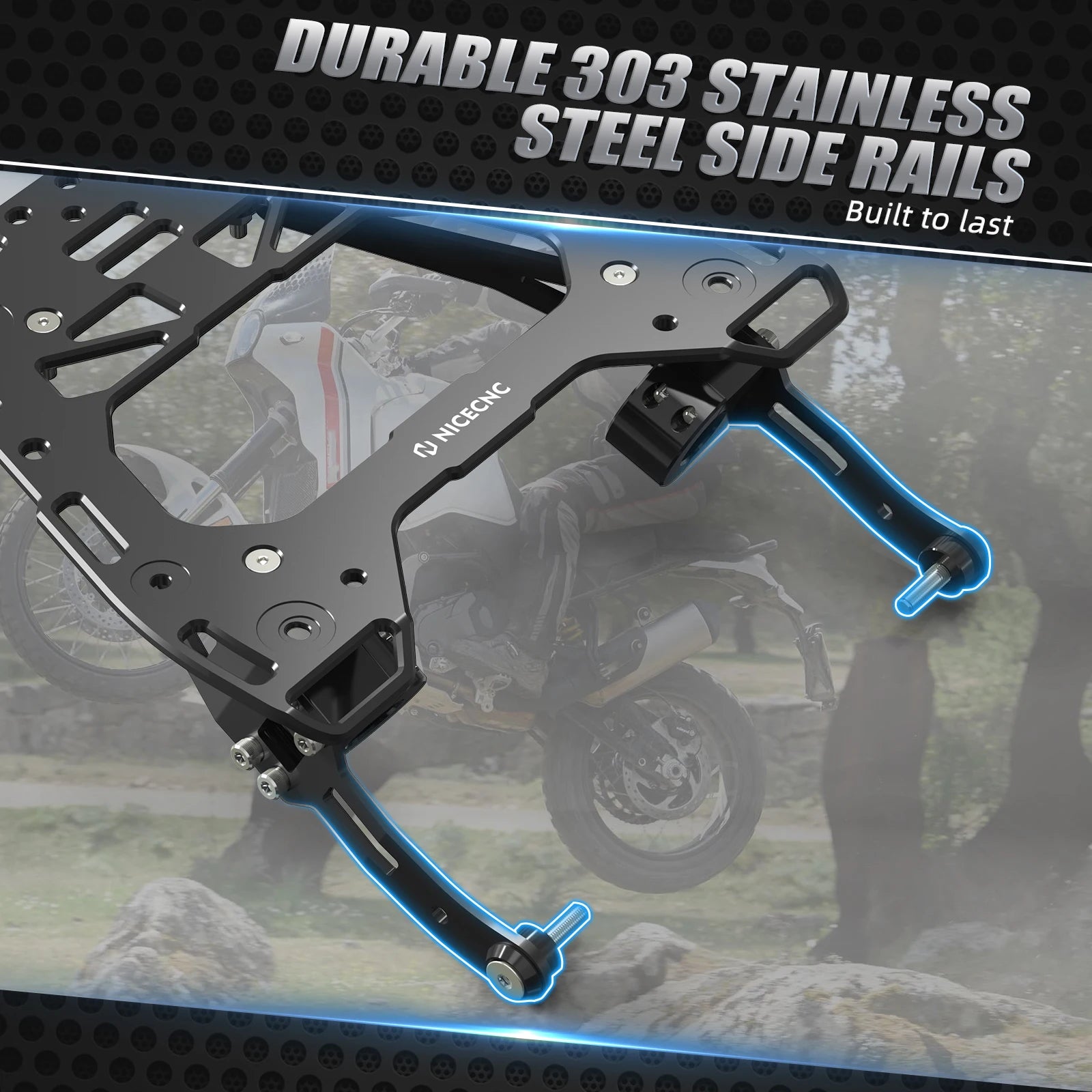 Motorcycle Rear Top Luggage Bag Rack Stainless Steel Support Bracket for Ducati Desertx Desert X 2022-2024 2023
