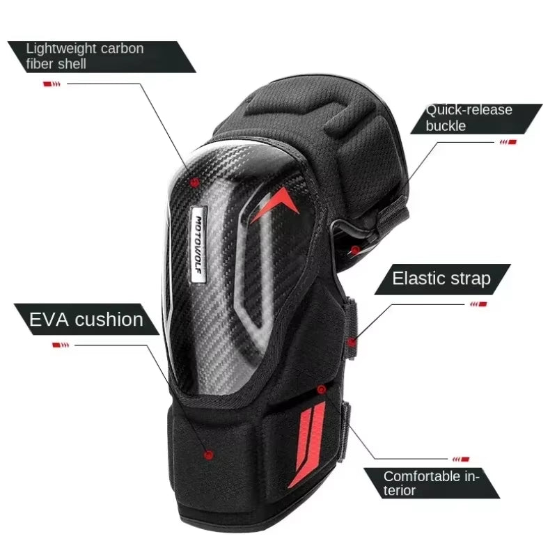 CE Level-1 Motocross Knee Pads Motorcyclist Knee Protector Carbon Fiber MTB Knee Shin Guard Motorcycle Accessories